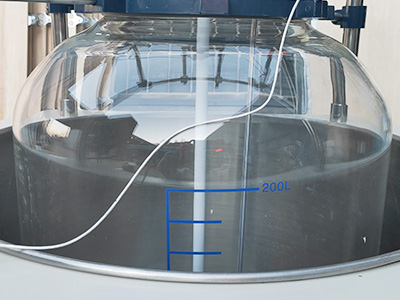 200L Single Layer Glass Reactor detail - Max temperature can reach to 200°C of heating bath.