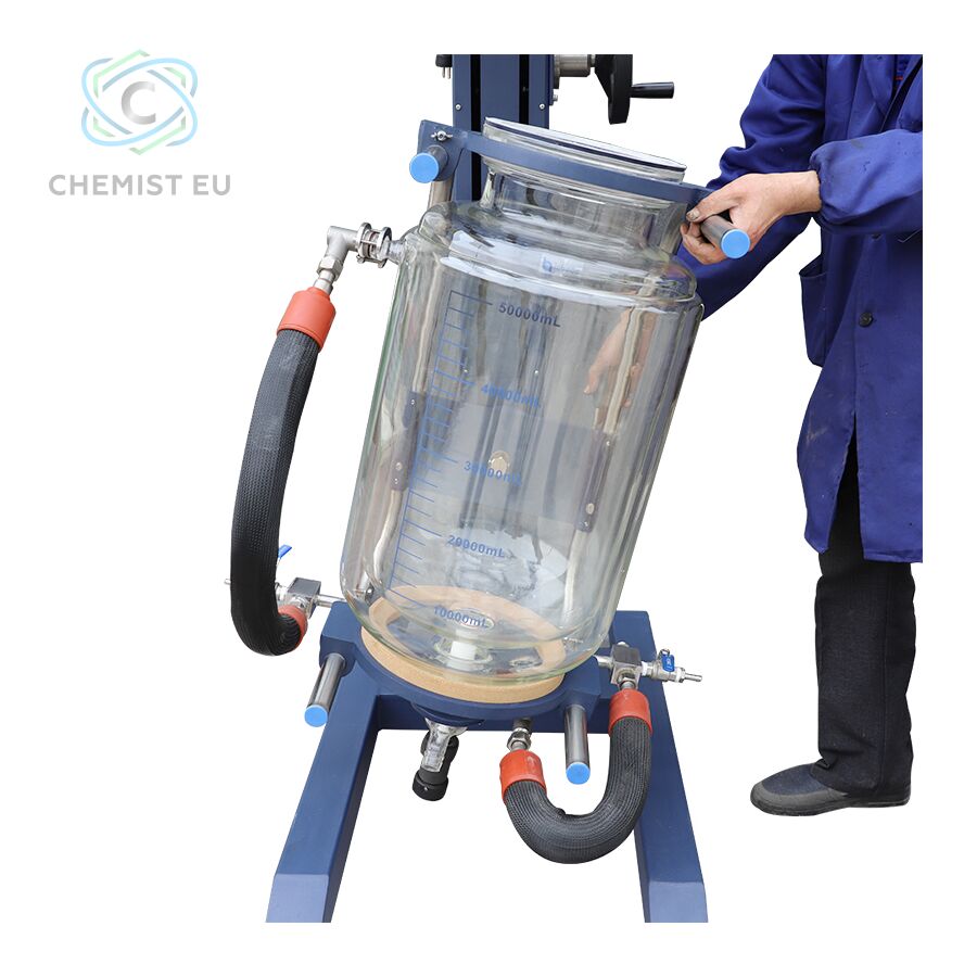 50L Jacketed Glass Reactor With Lifting And Rotation
