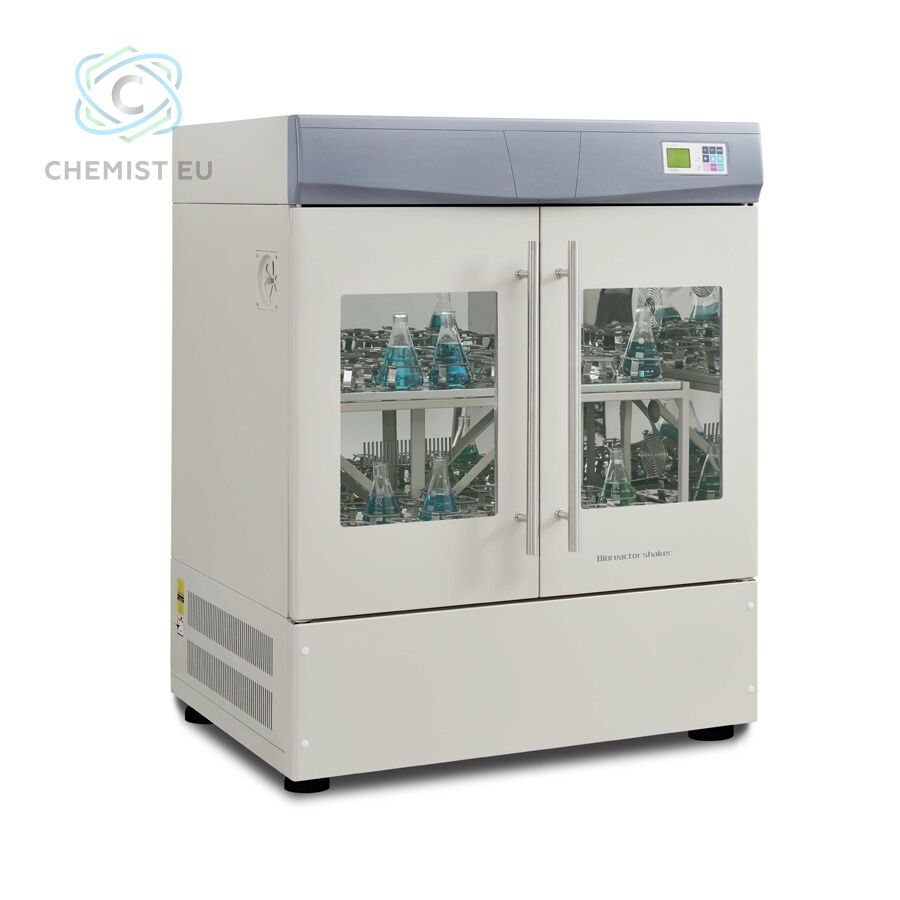 Vertical refrigerated incubator shaker with two doors